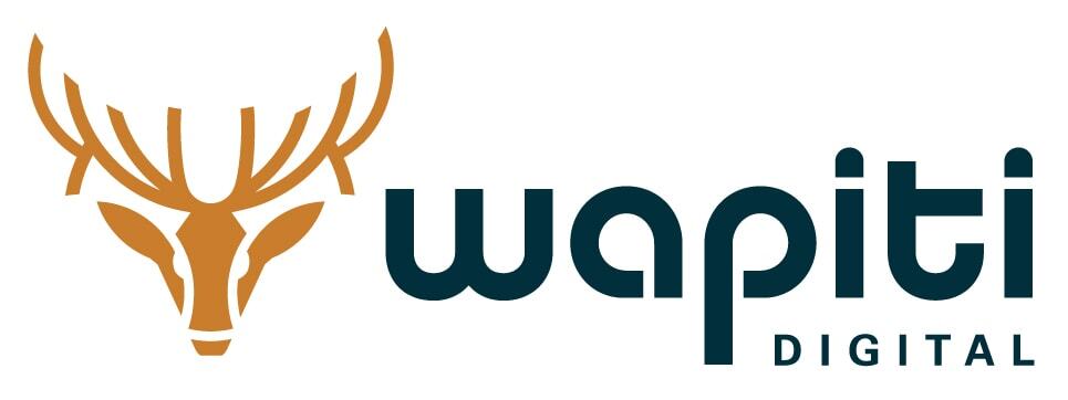 Deer head logo in brown with "Wapiti Digital" text, representing a digital marketing agency focusing on branding, SEO, and online marketing services.