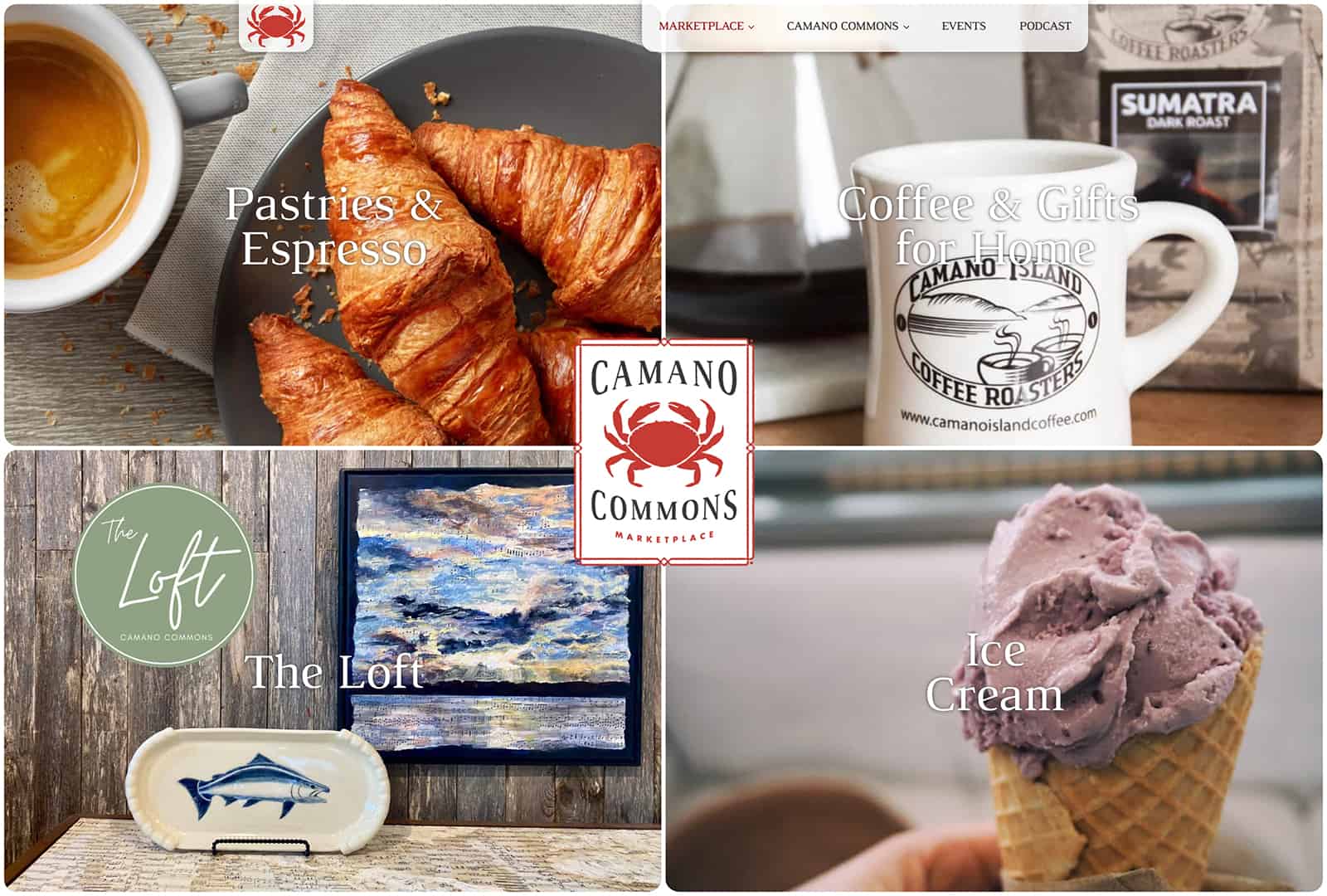 Camano Commons online marketplace homepage