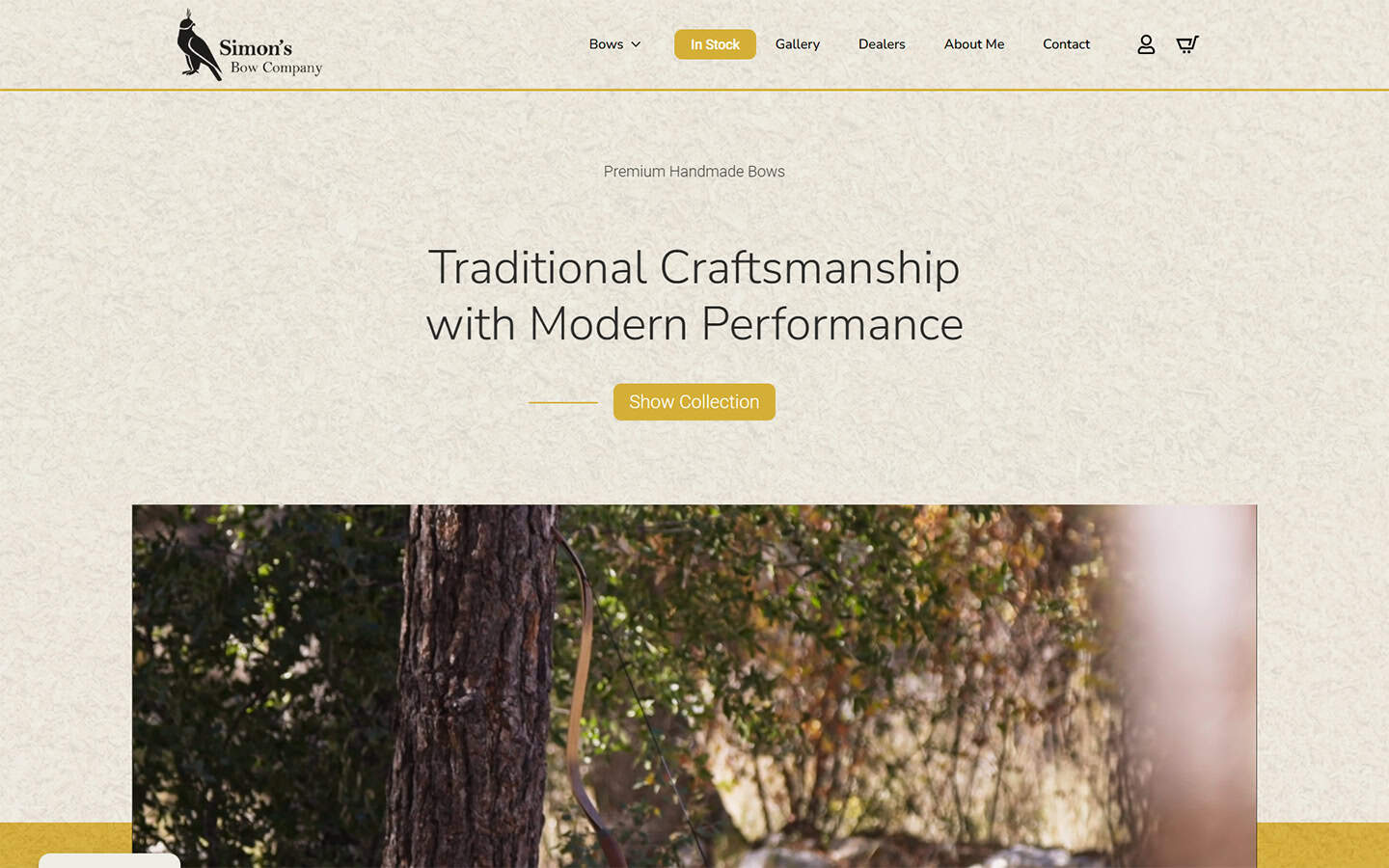 Simon's Bow Company online store homepage