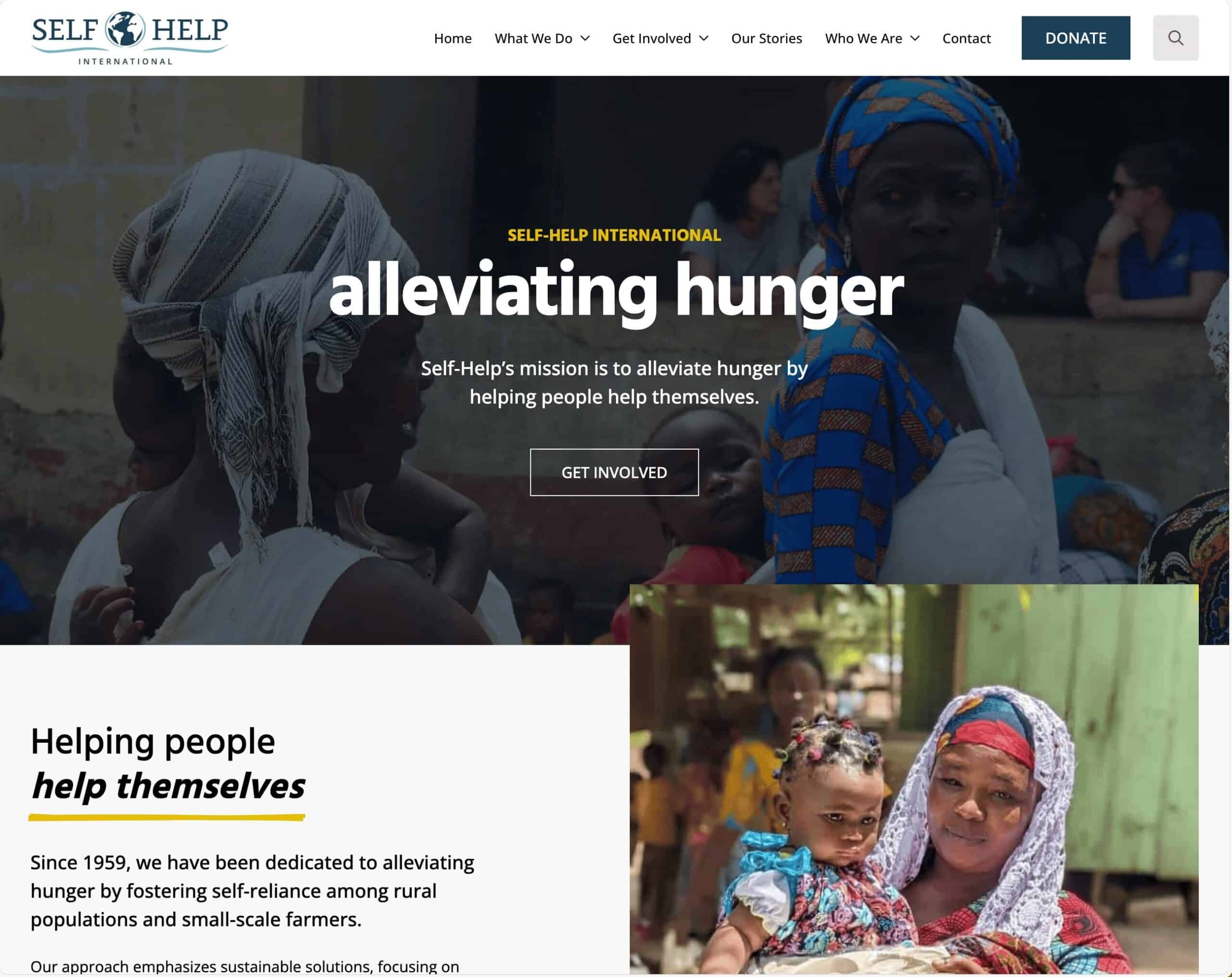 Self Help International website design